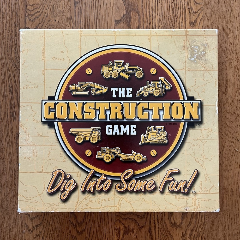 The Construction Game - Dig Into Some Fun! - Rare 2002 Board Game Weekend Farmer